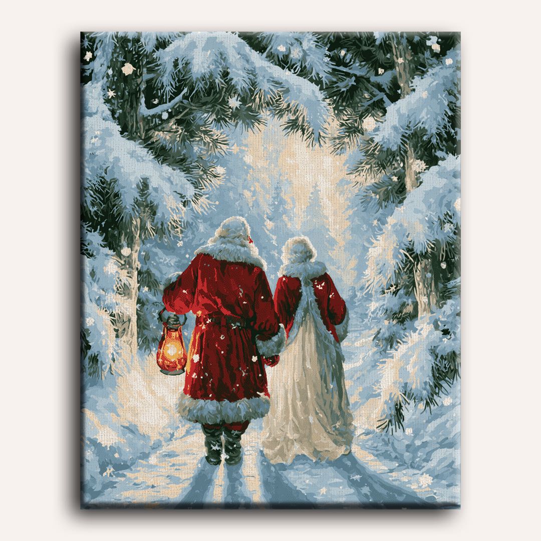 Malen nach Zahlen - Weihnachtsmanns verschneiter Spaziergang