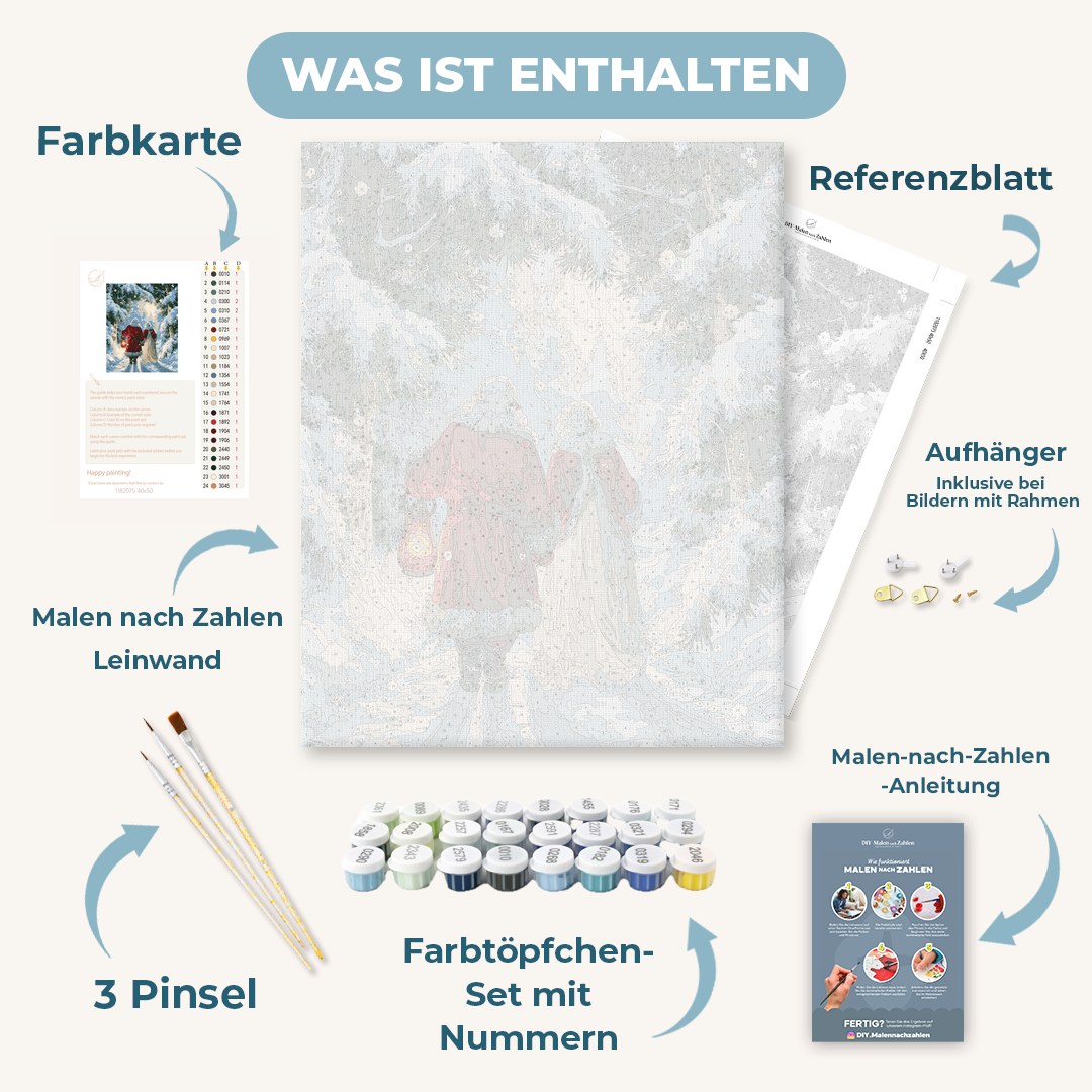 Malen nach Zahlen - Weihnachtsmanns verschneiter Spaziergang
