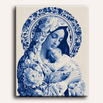 Malen nach Zahlen - Delfter Madonna mit Kind