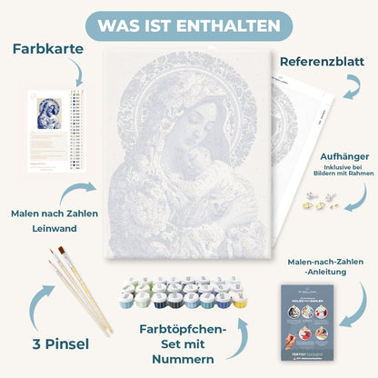 Malen nach Zahlen - Delfter Madonna mit Kind