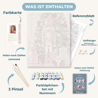 Malen nach Zahlen - Rosa Nussknacker-Weihnacht