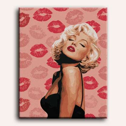 Malen nach Zahlen - Marilyn in Küssen