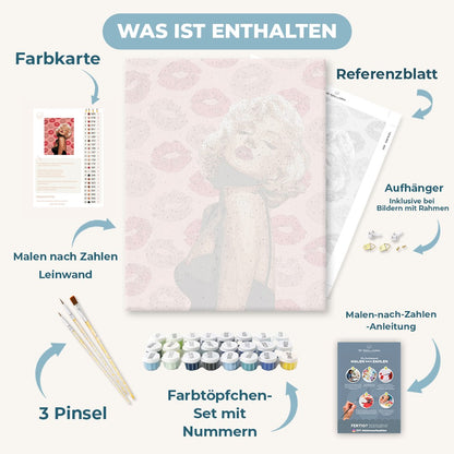Malen nach Zahlen - Marilyn in Küssen