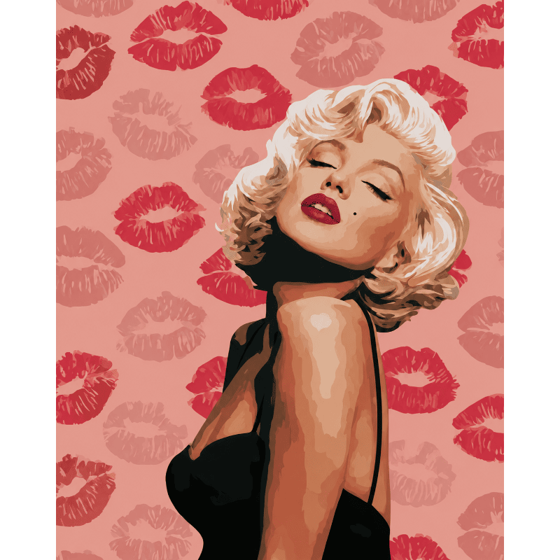 Malen nach Zahlen - Marilyn in Küssen