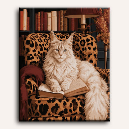 Malen nach Zahlen - Maine-Coon-Lesesessel