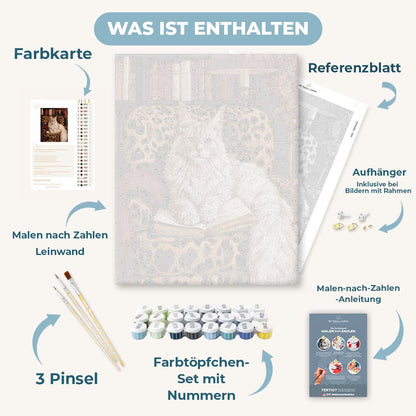 Malen nach Zahlen - Maine-Coon-Lesesessel