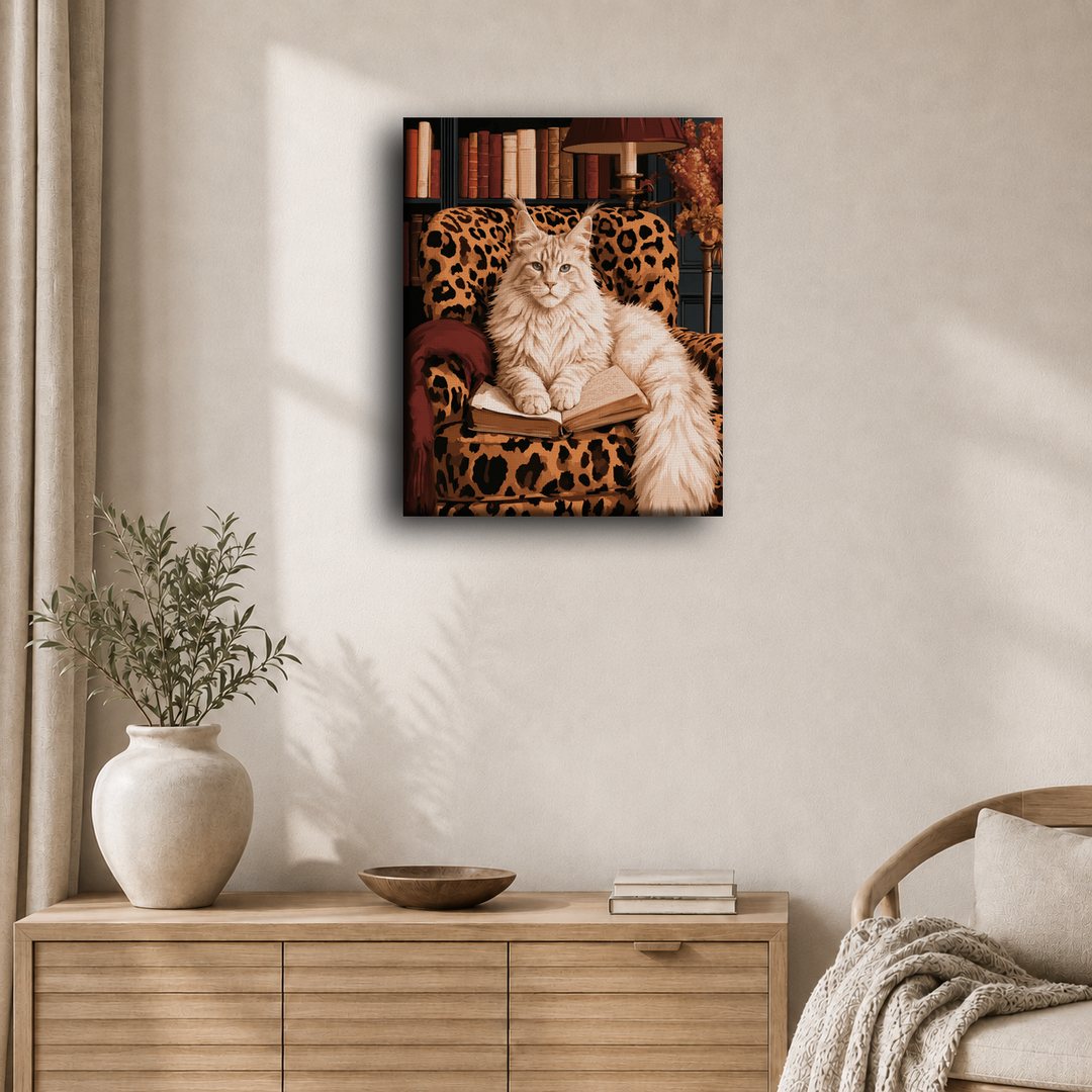 Malen nach Zahlen - Maine-Coon-Lesesessel