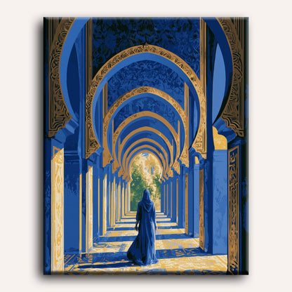 Malen nach Zahlen - Blauer Riad-Korridor