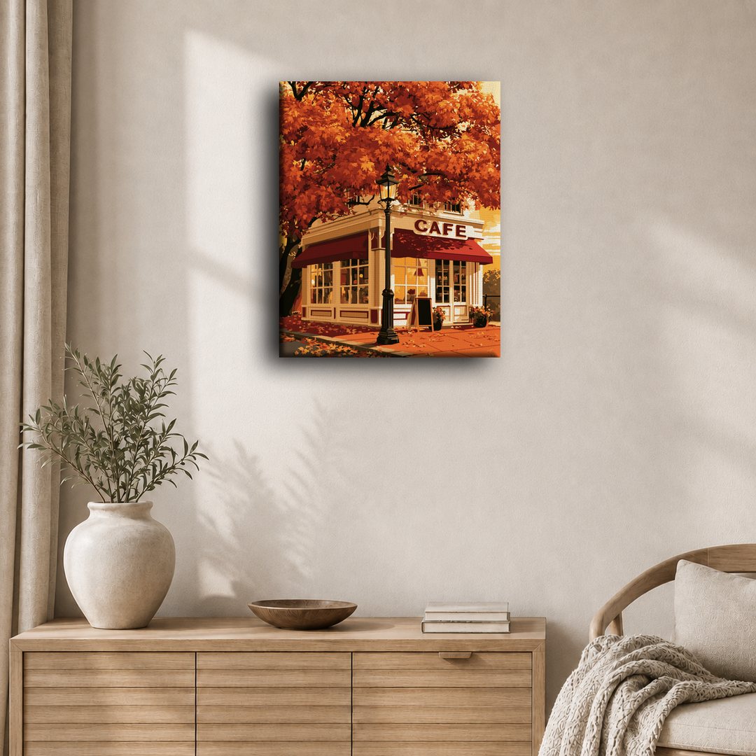 Malen nach Zahlen - Herbstliche Café-Ecke