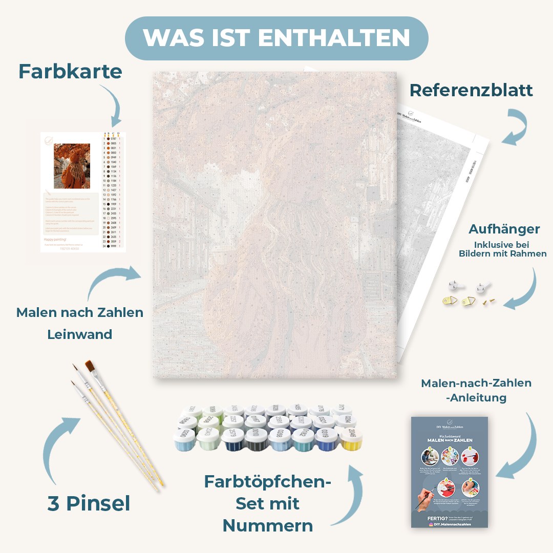 Malen nach Zahlen - Spaziergang im Rostpullover