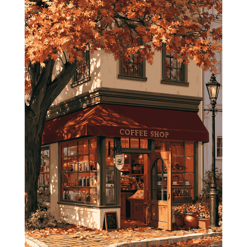 Malen nach Zahlen - Das Eck-Café