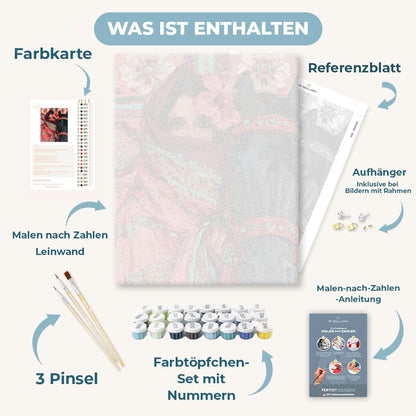 Malen nach Zahlen - Hibiskus-Schleier & Hengst