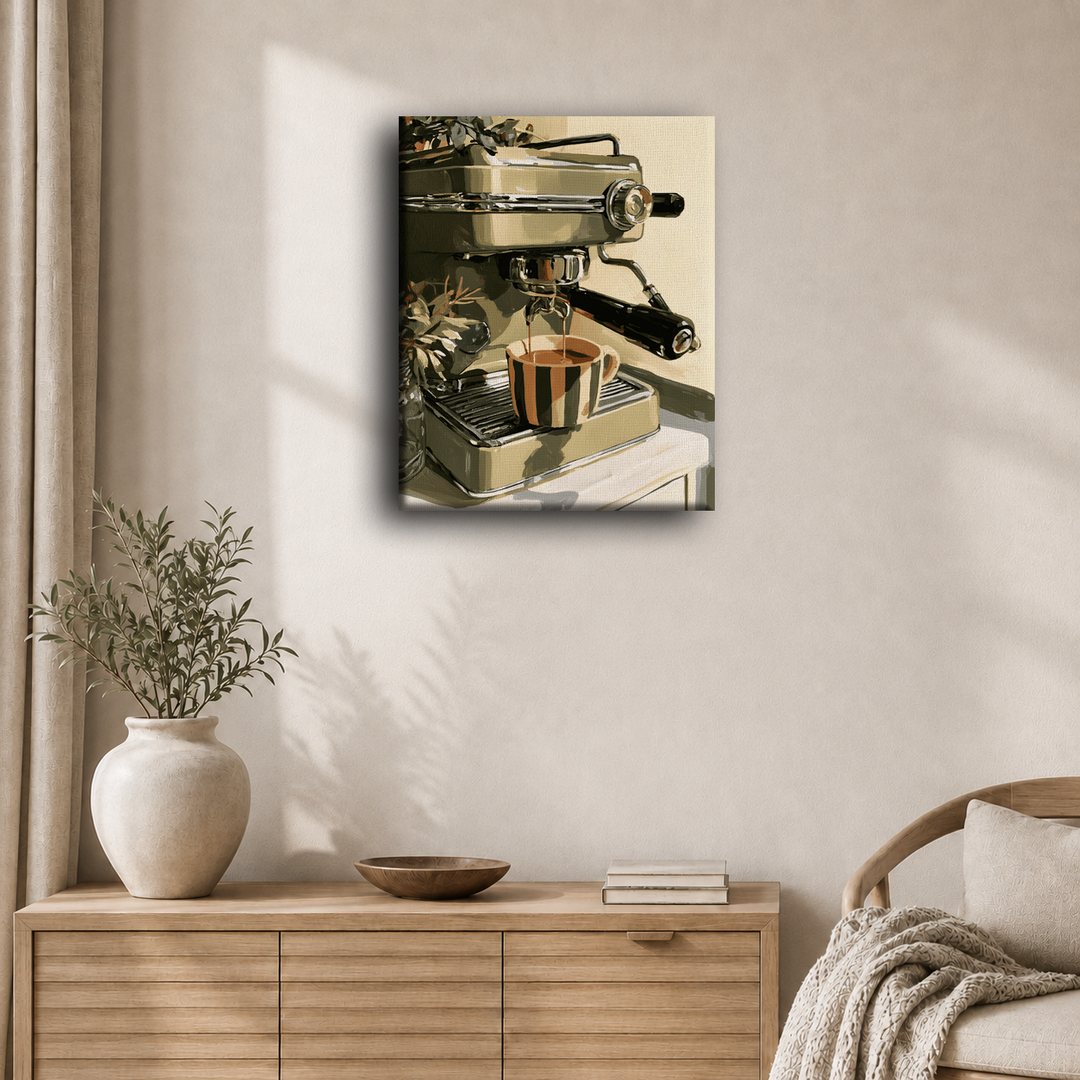 Malen nach Zahlen - Vintage-Espresso-Guss