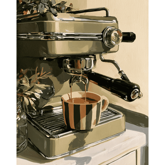 Malen nach Zahlen - Vintage-Espresso-Guss