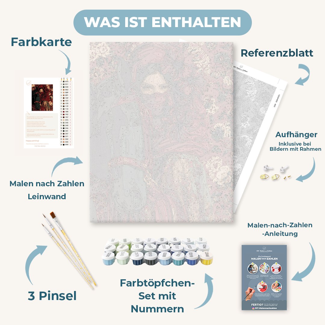 Malen nach Zahlen - Purpurschleier & Mitternachtsross