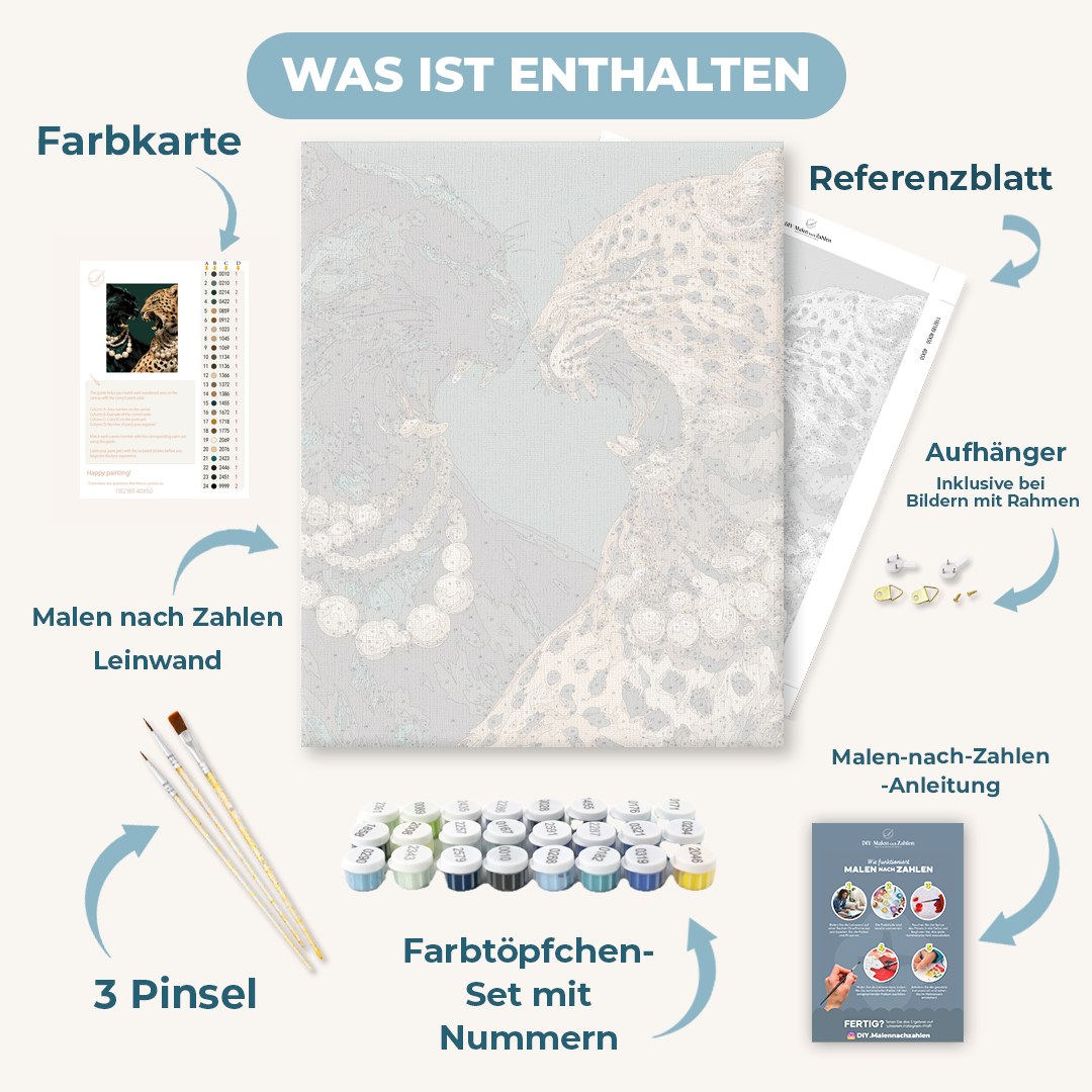 Malen nach Zahlen - Smaragdgrünes Brüllen & Perlen