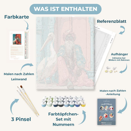 Malen nach Zahlen - Der Sadhu und der Pelikan