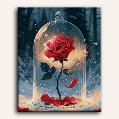 Malen nach Zahlen - Rose unter Glas