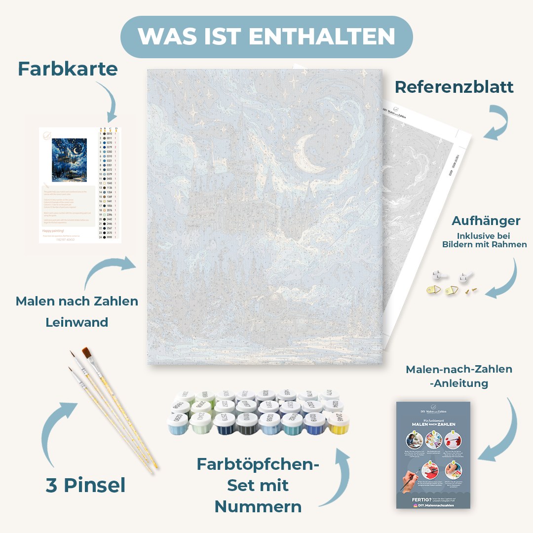 Malen nach Zahlen - Schloss unter den Sternen