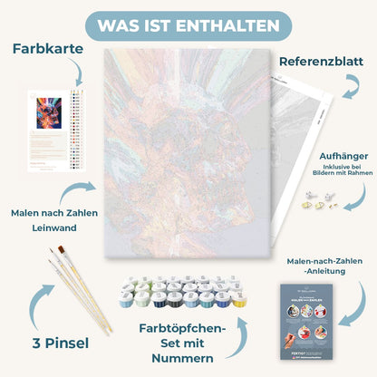 Malen nach Zahlen - Schädel im Regenbogenlicht