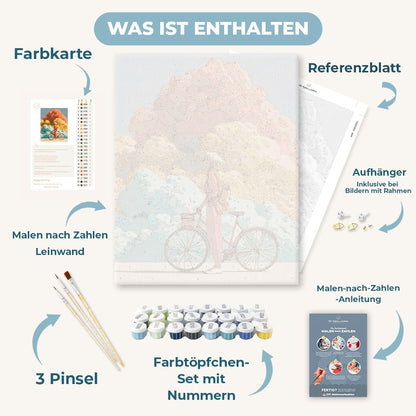Malen nach Zahlen - Mit dem Fahrrad durch die Wolken