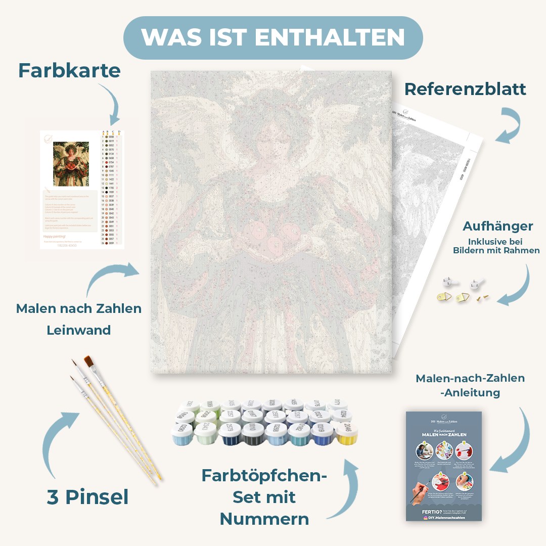 Malen nach Zahlen - Engel in der Stechpalme