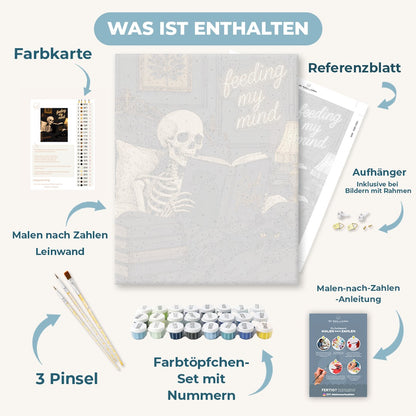 Malen nach Zahlen - Gute-Nacht-Lektüre eines Skeletts