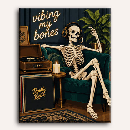 Malen nach Zahlen - Skelett im Vinyl-Groove