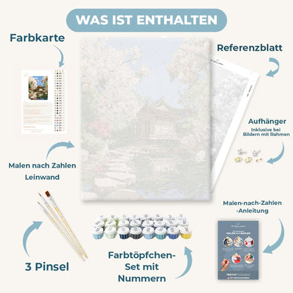 Malen nach Zahlen - Magnolien-Teichpavillon