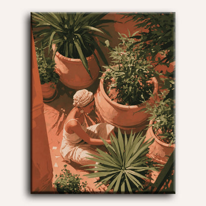 Malen nach Zahlen - Terrakotta-Gartenecke