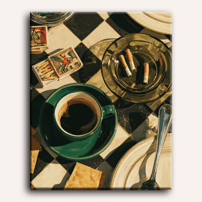 Malen nach Zahlen - Espresso & Aschenbecher