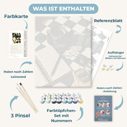 Malen nach Zahlen - Notizen bei Kaffee
