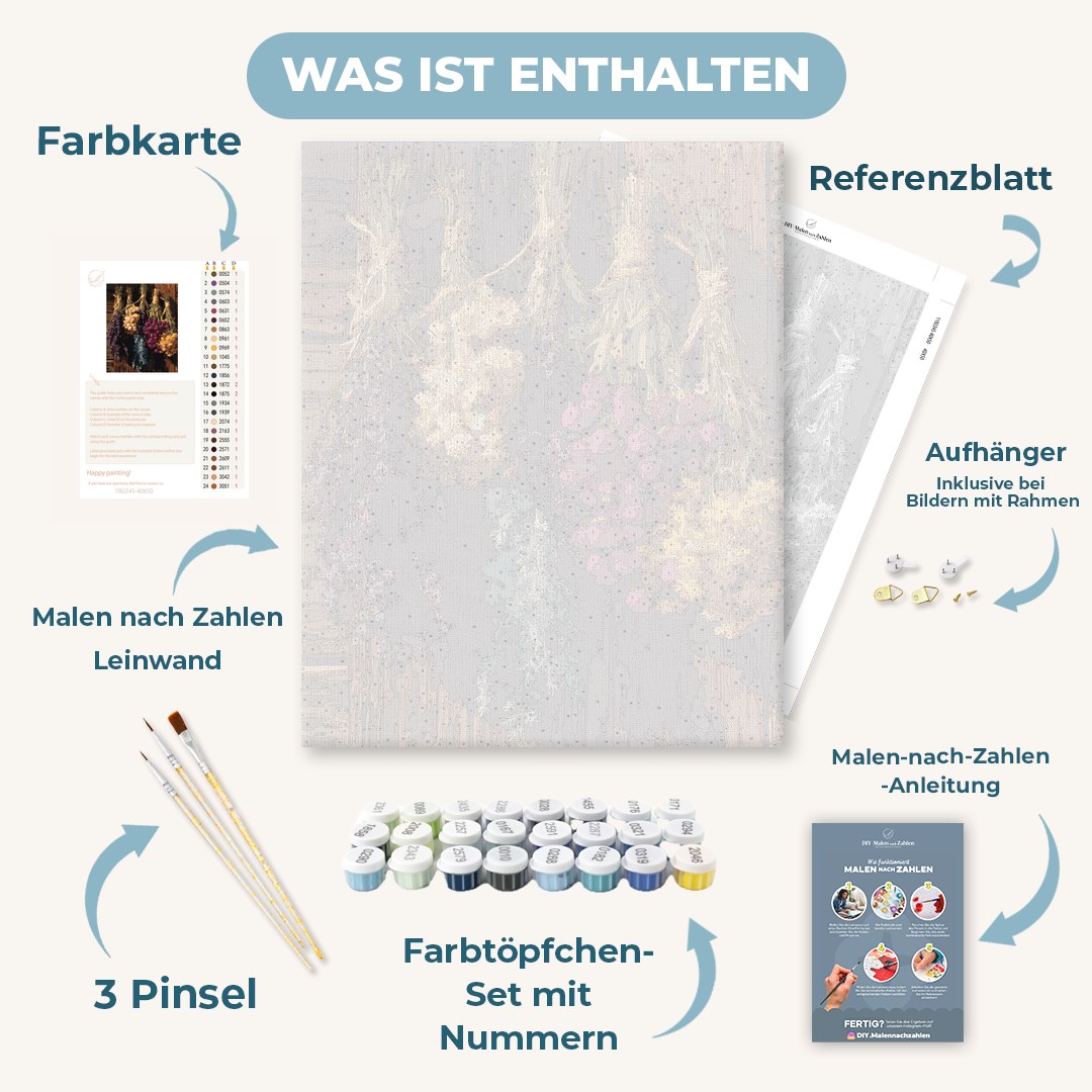 Malen nach Zahlen - Bündel getrockneter Blüten