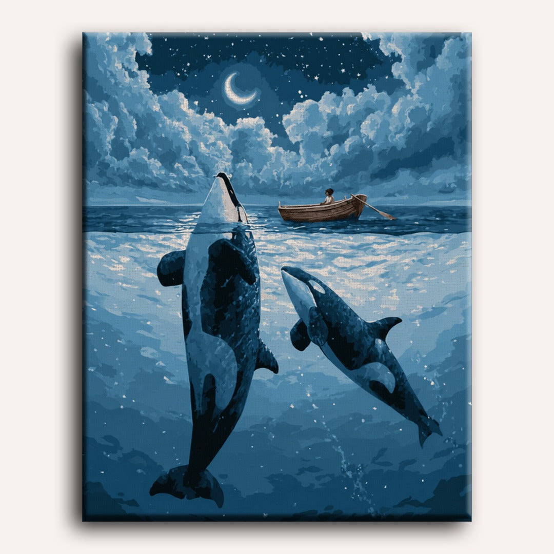 Malen nach Zahlen - Rudern zwischen Orcas