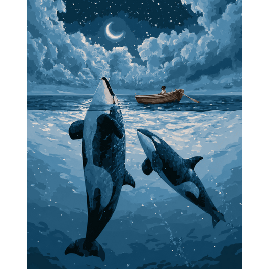 Malen nach Zahlen - Rudern zwischen Orcas