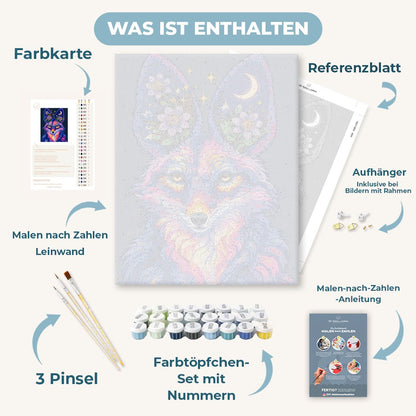 Malen nach Zahlen - Violetter Fuchs im Mondlicht