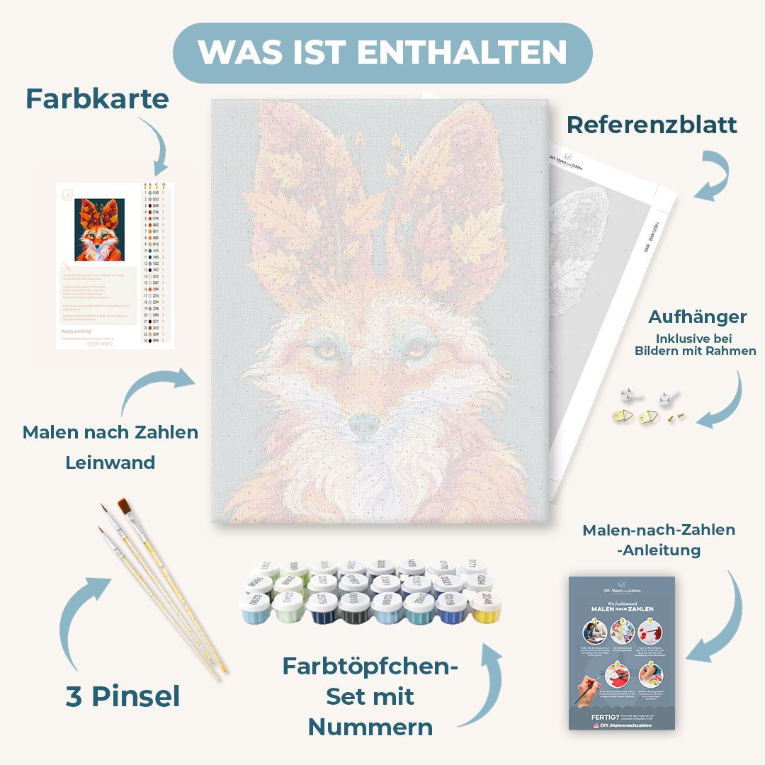 Malen nach Zahlen - Herbstglut-Fuchs