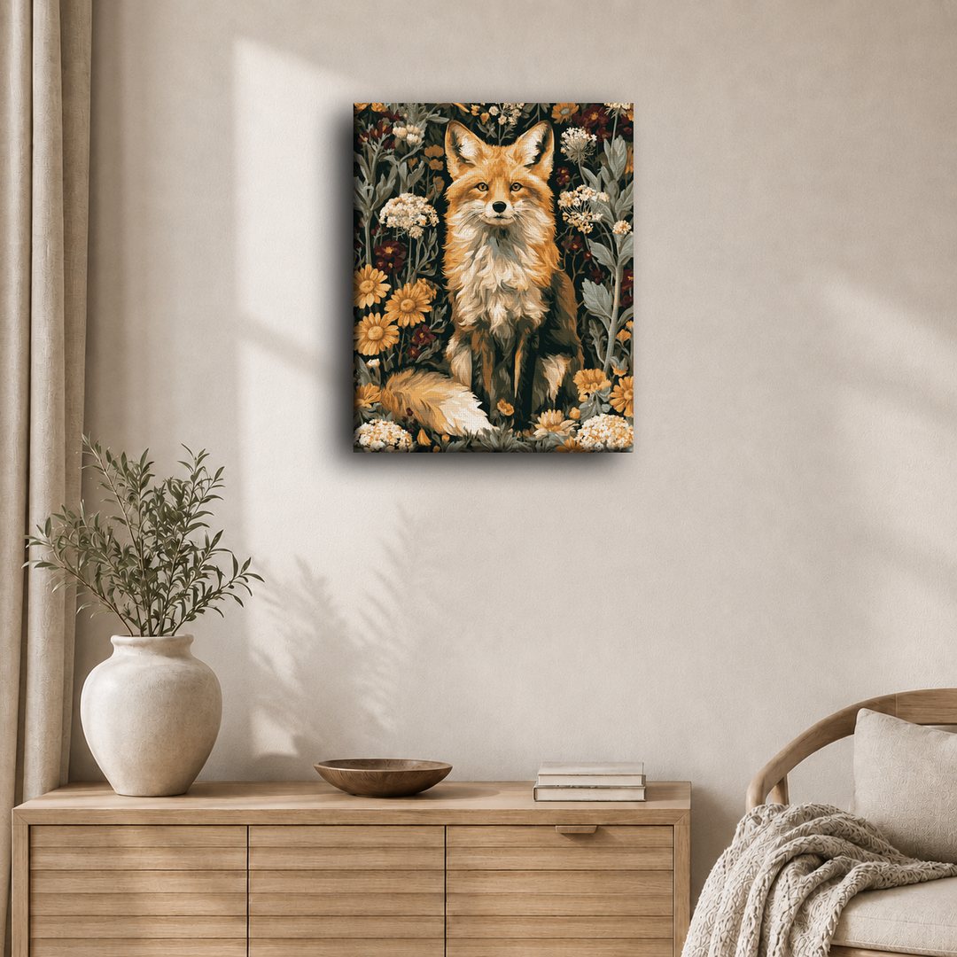 Malen nach Zahlen - Fuchs zwischen Wildblumen