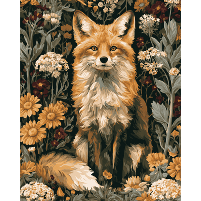 Malen nach Zahlen - Fuchs zwischen Wildblumen
