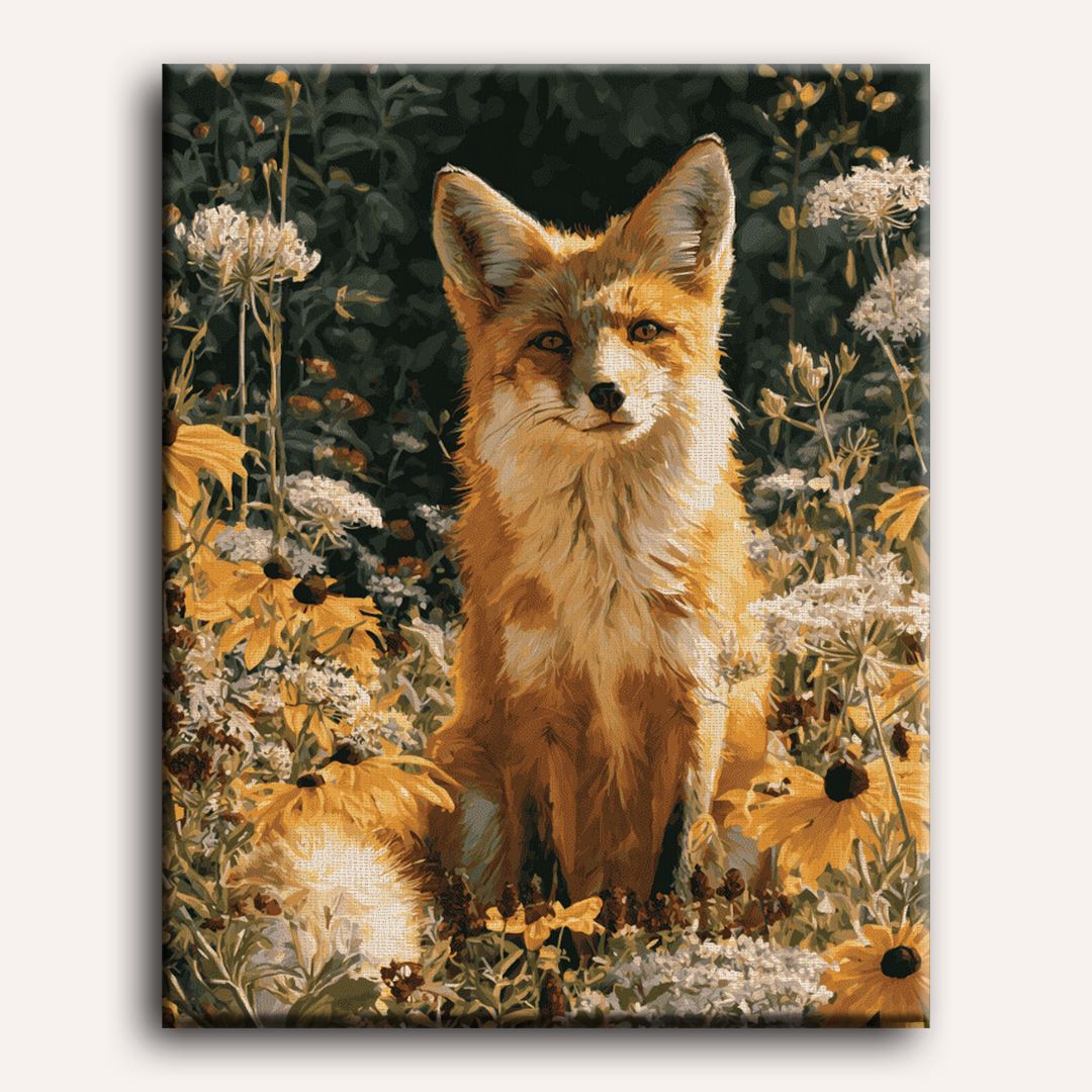 Malen nach Zahlen - Fuchs im Wiesenlicht