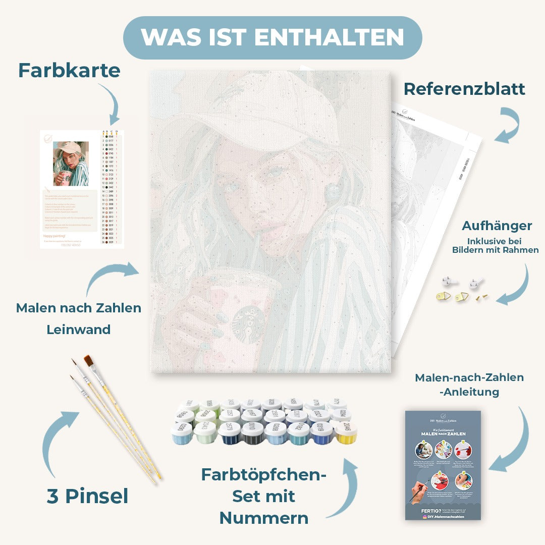 Malen nach Zahlen - Schlürfen in Streifen