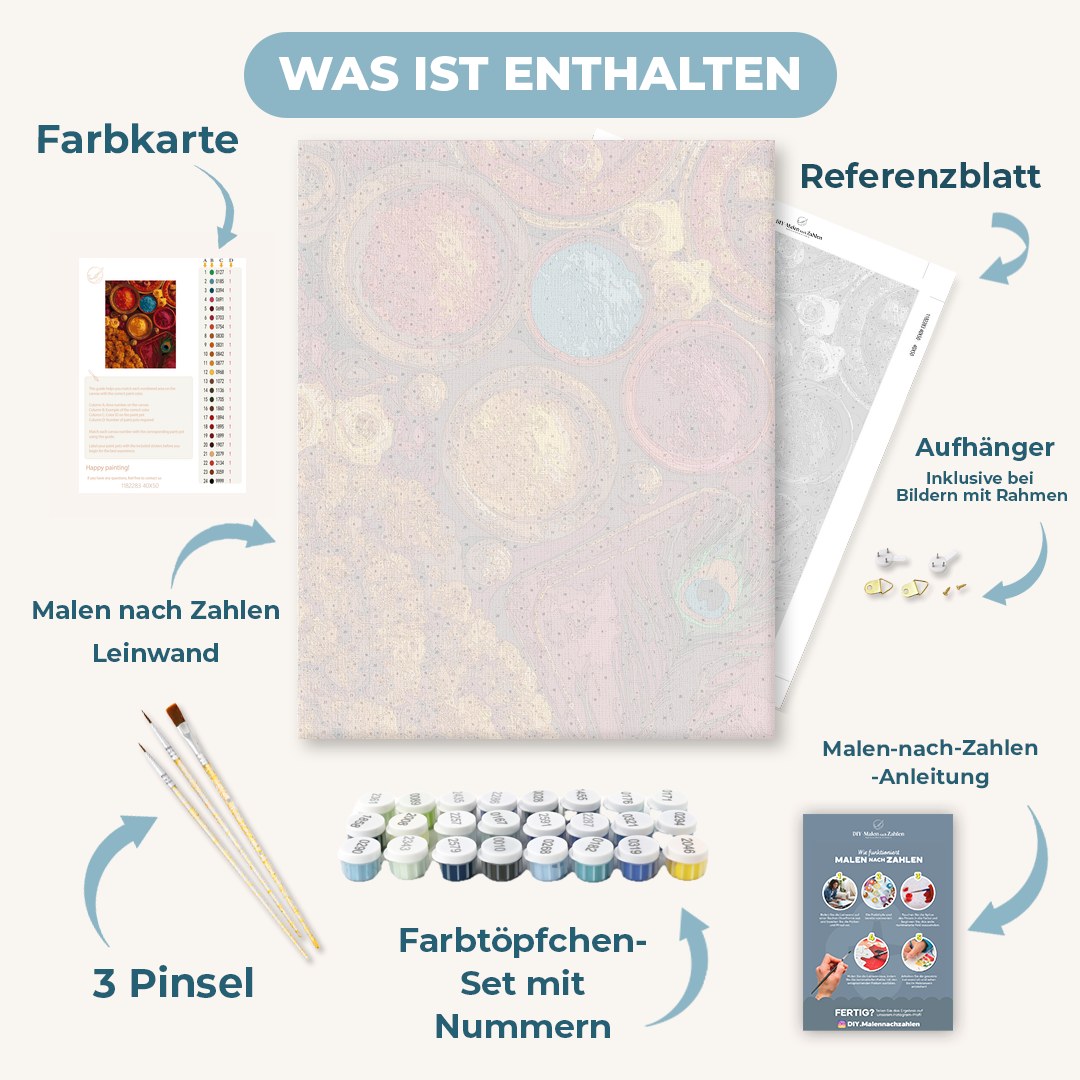 Malen nach Zahlen - Schalen voller Holi-Farben