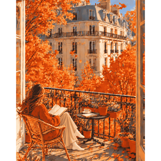Malen nach Zahlen - Balkon in gebranntem Orange