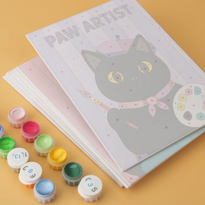 6 Mini-Gemälde auf Holzplatte – Katze für alle Fälle Set