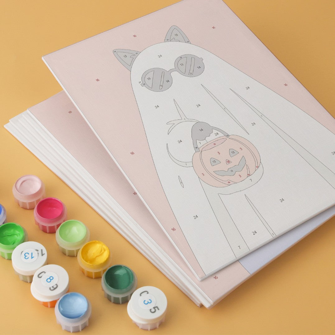 6 Mini-Gemälde auf Holzplatte – Gemütliche Katzenzeit Set