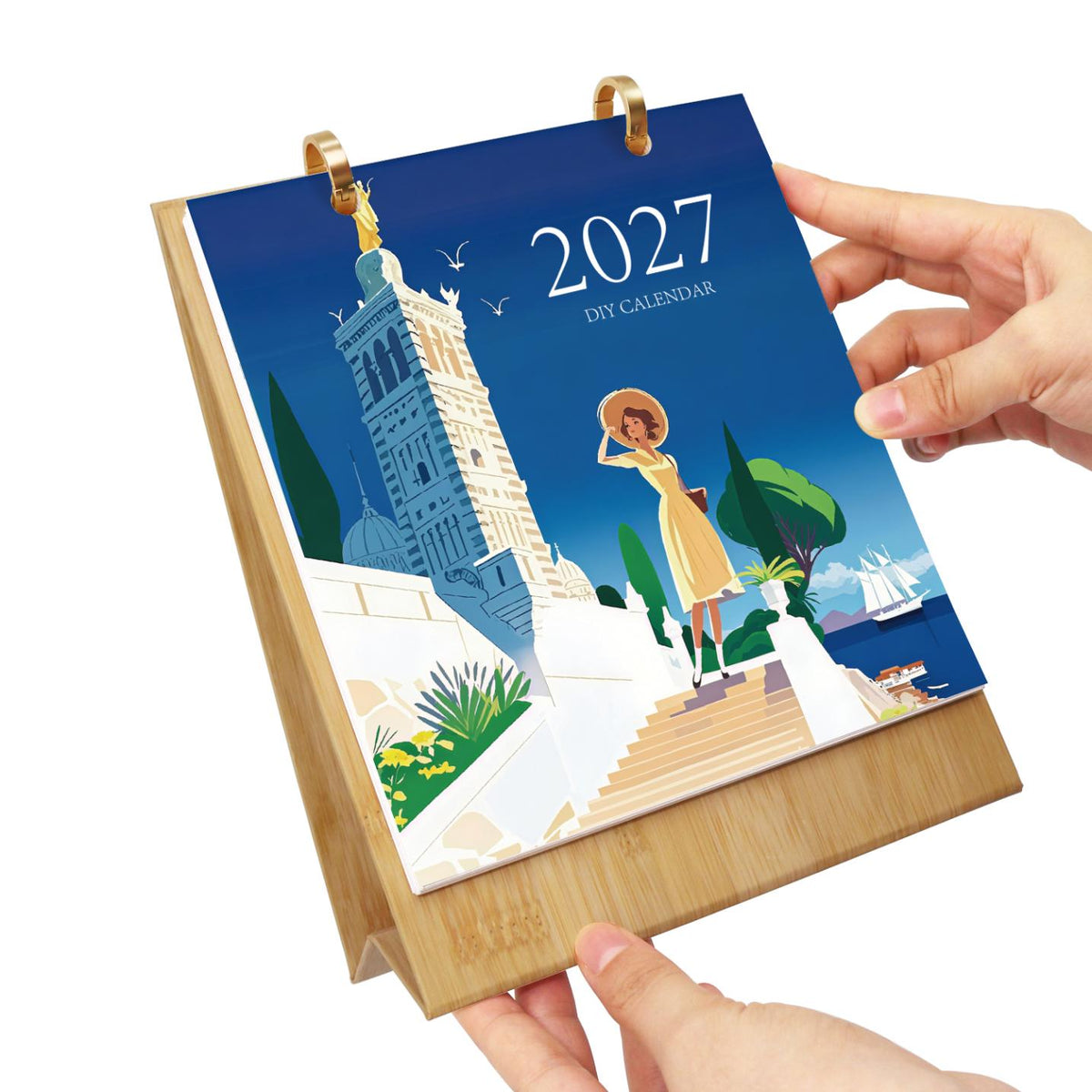 2027 Malen nach Zahlen Tischkalender | Weltreise-Edition