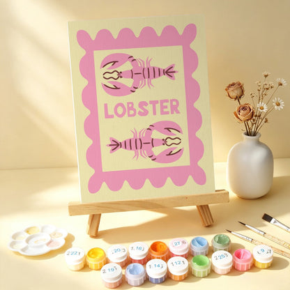 6 Mini-Gemälde auf Holzplatte – Mediterraner Fang Set