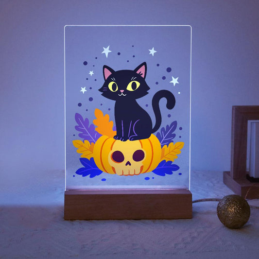 Malen nach Zahlen Halloween Lampe – Kürbiskatze - Malen nach Zahlen