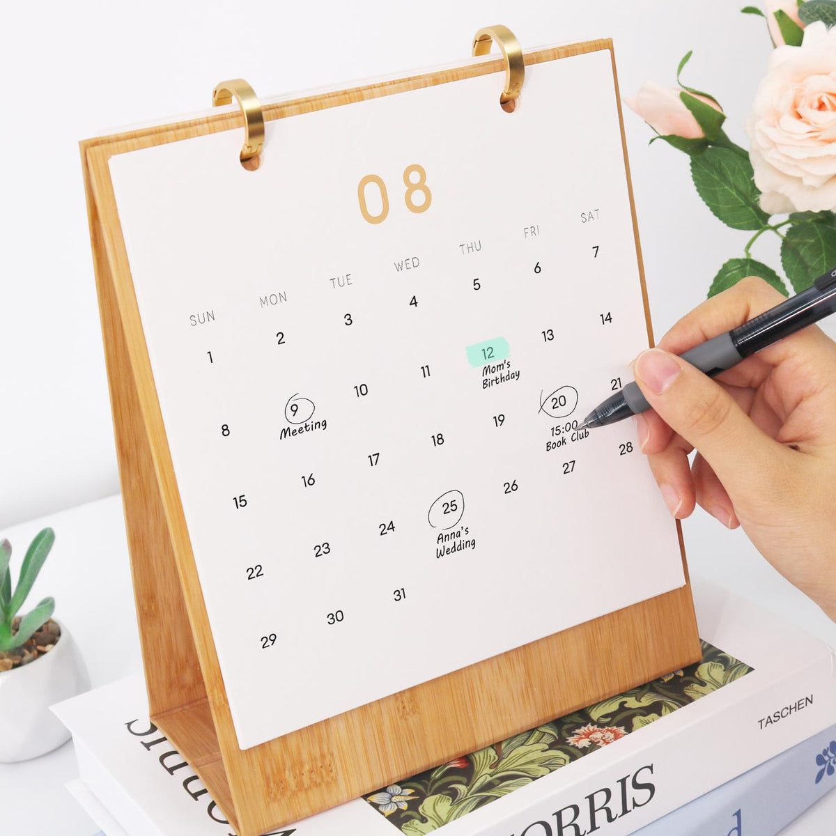 2027 Malen nach Zahlen Tischkalender | Blumenmarkt-Edition