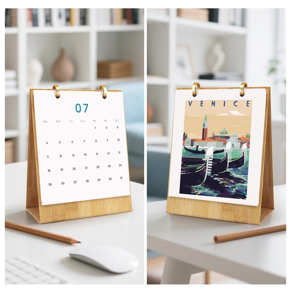 2027 Malen nach Zahlen Tischkalender | Weltreise-Edition
